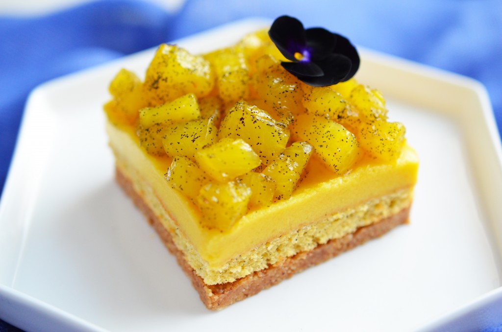 Zoom gâteau mangue-ananas