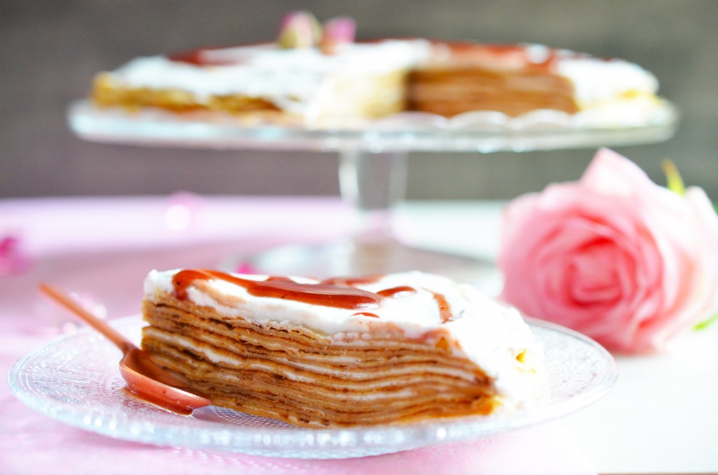 Zoom part de gâteau de crêpes