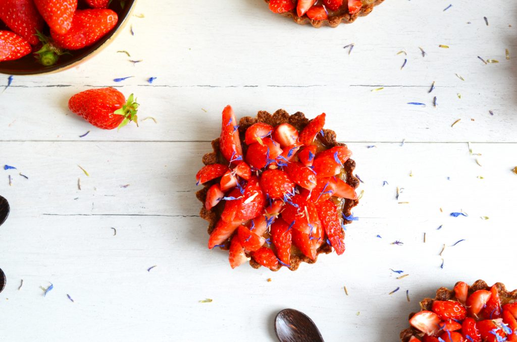 Tartelettes rhubarbe et fraises